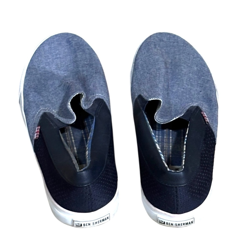 Ben Sherman Navy and Chambray Slip-On Loafers - Picture 2 of 6